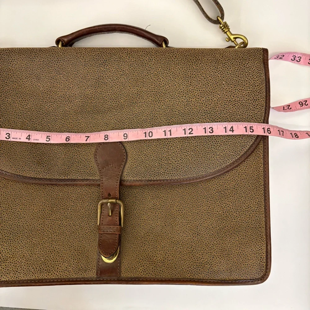 Jack George’s || Pebbled Briefcase‎ Laptop Bag Leather Brown Tan
